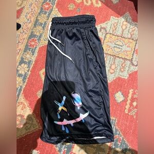 Black Graphic Men Shorts